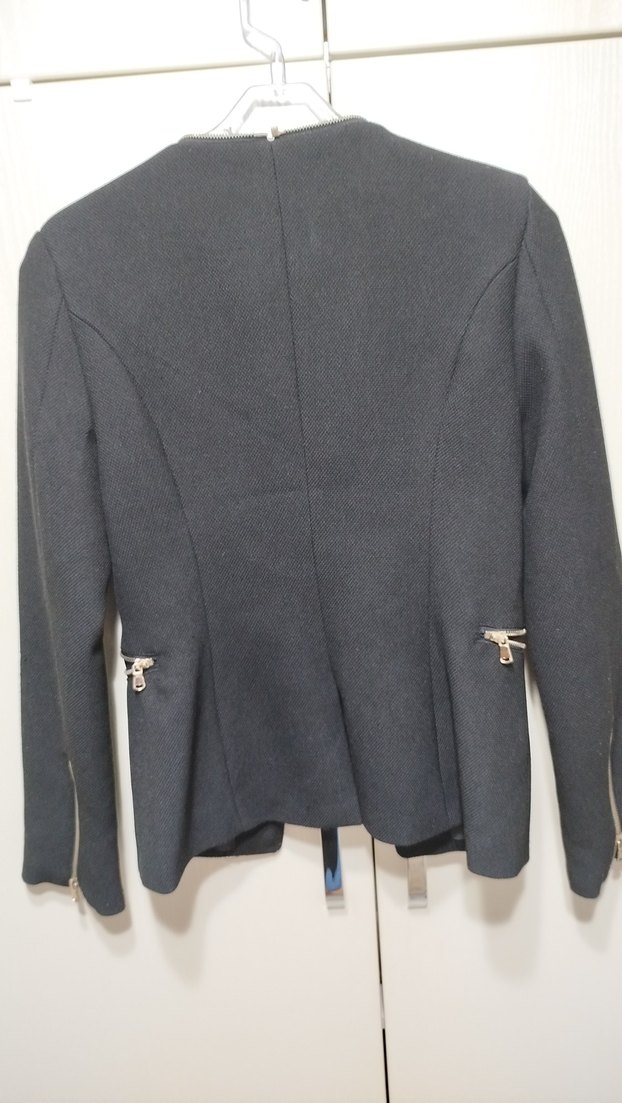 Fermuarlı Siyah Kadın Blazer Ceket - Görsel 2