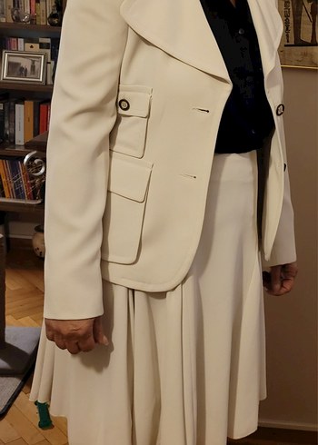 Polo Garage Düğmeli Beyaz ETEK Ceket Kadın Takım - Görsel 8