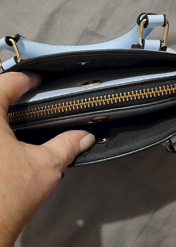 River Island Kadın Mini Patentli Mavi Çanta - Görsel 5