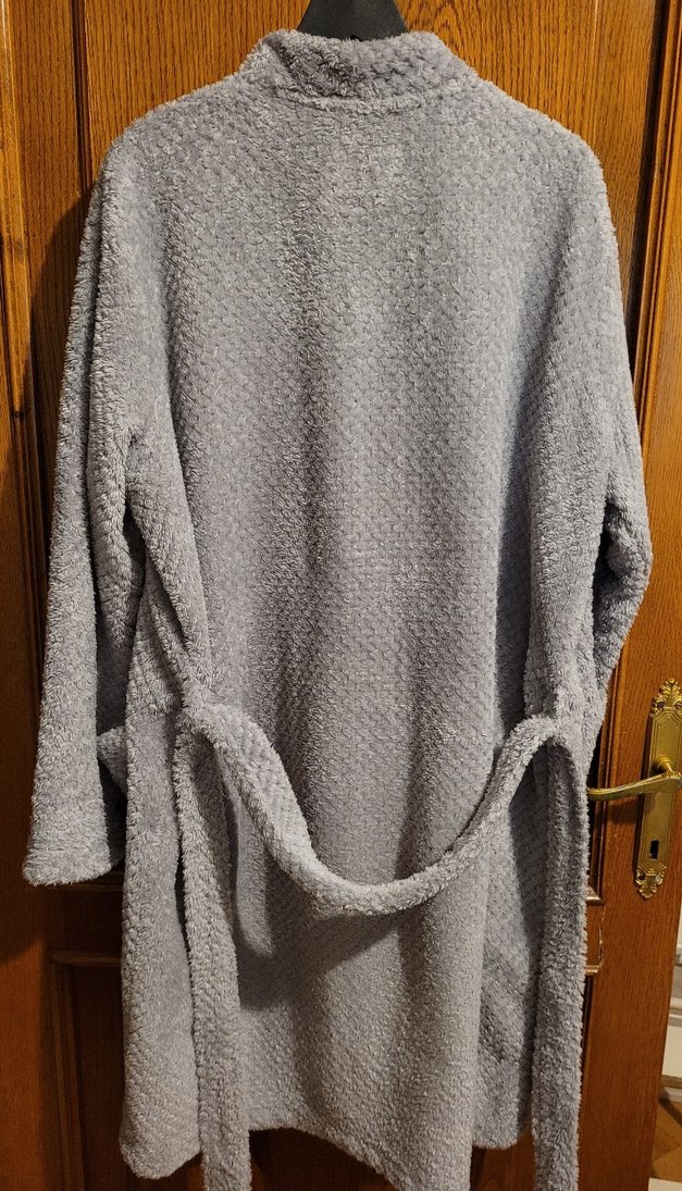 Gri M&S Midi Pamuklu Pelus Uzun Kollu Sabahlık - Görsel 3