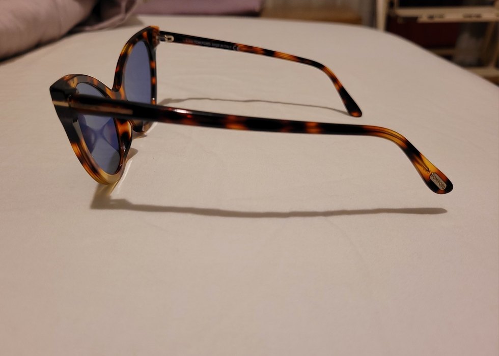 Tom Ford Retro Kadın Mavi Camli Gözlük - Görsel 3