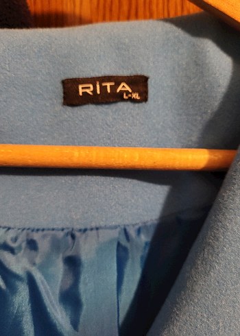 Mavi Uzun Rahat Kesim Kadin Kaban - Görsel 2