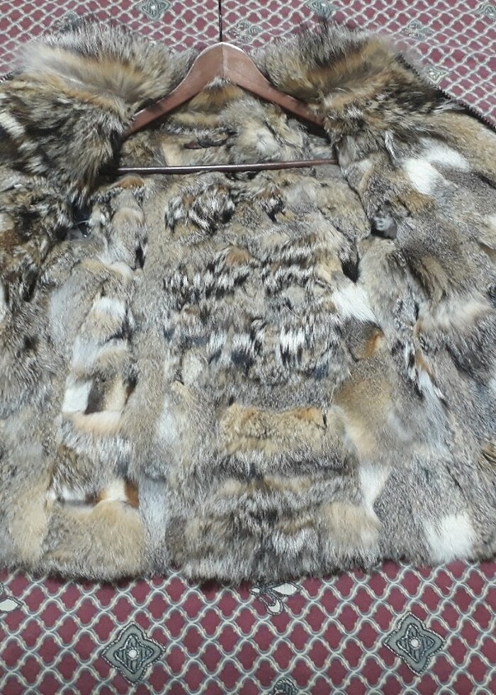 KAHVERENGI ASKONA ICI TILKI KÜRKLÜ DERI CEKET - Görsel 3