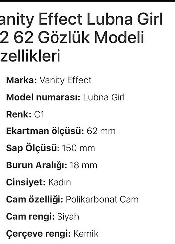 Vanity Effect Siyah Kadın Güneş Gözlüğü - Görsel 6