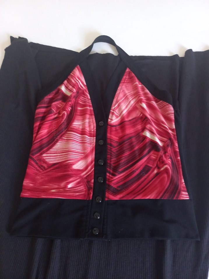 Kırmızı Drapeli Straplez Spor Üst - Görsel 2