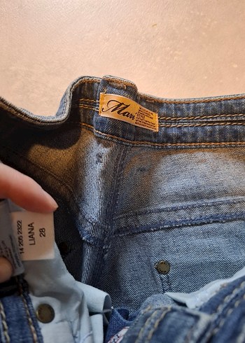 Kadın Mavi Mini Bol Kesim Kot Şort - Görsel 2