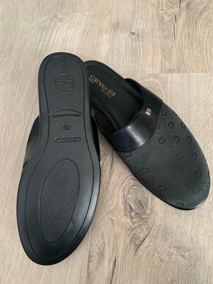 Ceyo Klasik Siyah Erkek Ev Terliği - Görsel 2