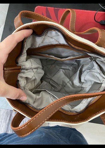 Beyaz Deri Kadın Omuz Çantası - Görsel 2