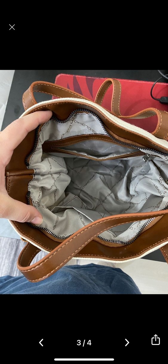 Beyaz Deri Kadın Omuz Çantası - Görsel 2