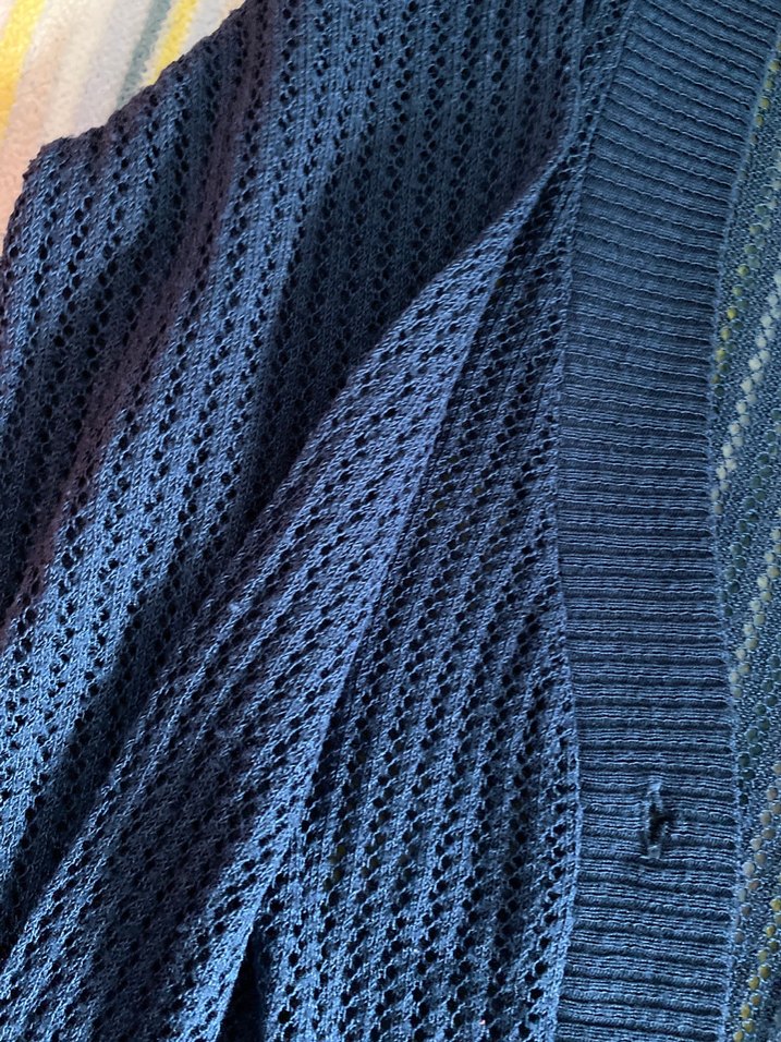 Düğmeli Midi Kadın Hırka - Mavi - Görsel 2