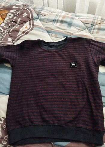 Bordo Erkek Çocuk Örgü Uzun Kollu Kazak - Görsel 2