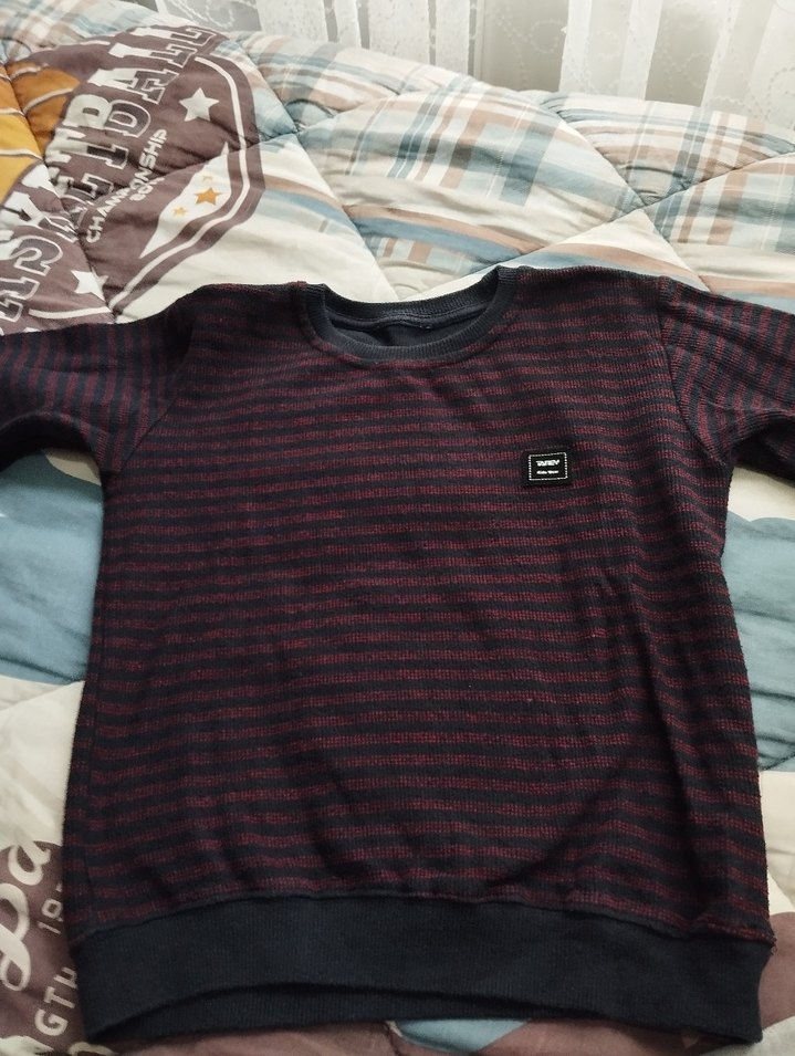 Bordo Erkek Çocuk Örgü Uzun Kollu Kazak - Görsel 2