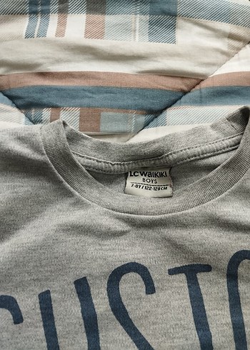 Gri Baskılı Erkek Çocuk Pamuklu Tişört - Görsel 3