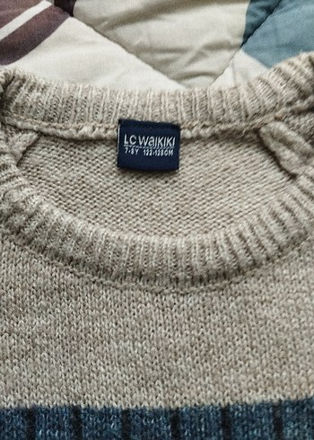 Gri Desenli Bohem Triko Kazak - Görsel 3