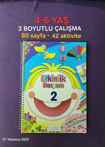 4-6 YAŞ ETKİNLİK DOSYAM KALİTELİ KARTON