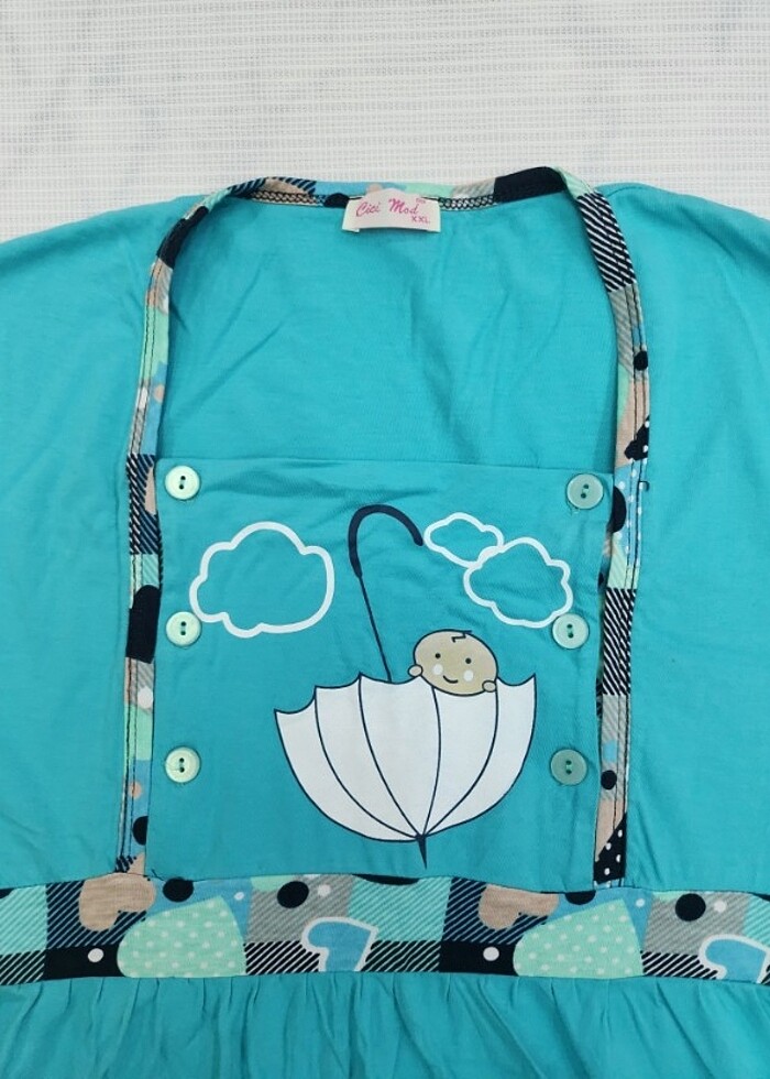 YENİ EMZİRME HAMİLE LOHUSA GECELİK PİJAMA  - Görsel 2