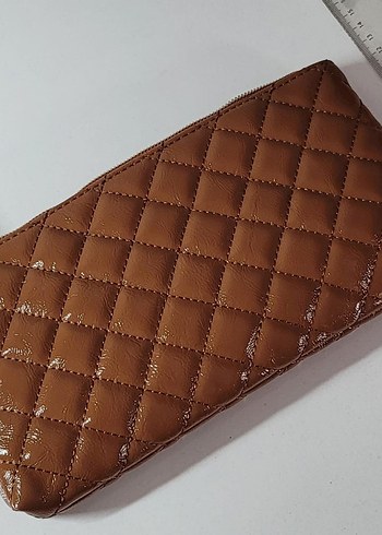 Kahverengi Parlak Deri Kadın Portföy Cüzdan - Görsel 2