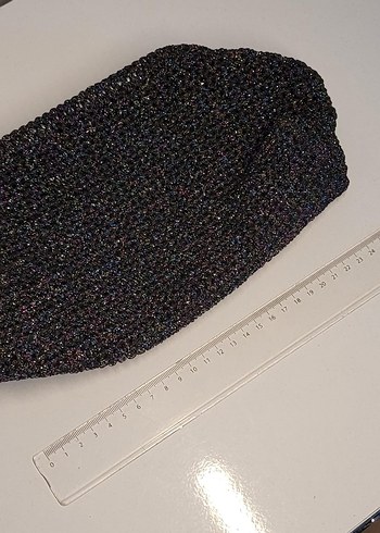 Siyah Örgü Kadın Clutch Çanta - Görsel 3