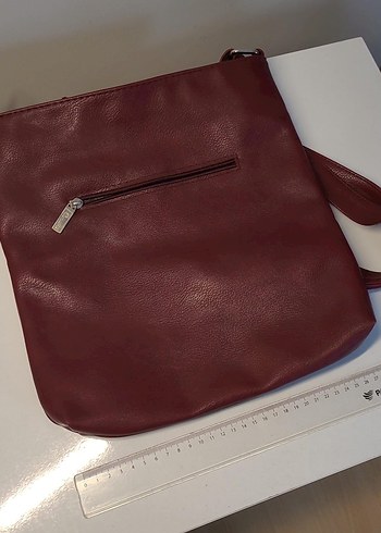 Bordo Deri Püsküllü Kadın Çanta - Görsel 2