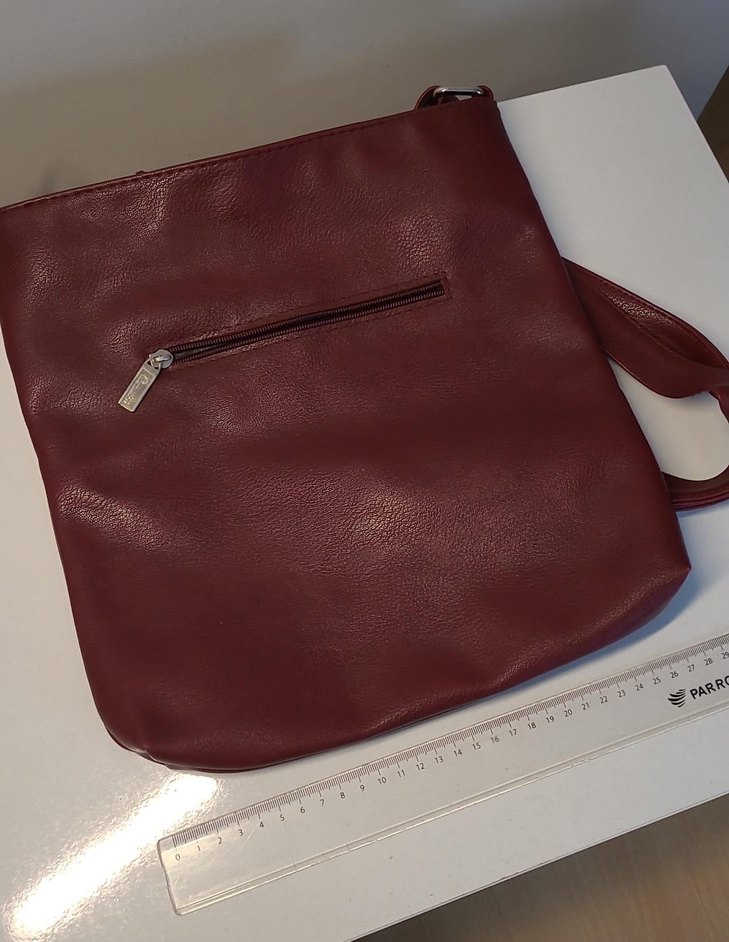 Bordo Deri Püsküllü Kadın Çanta - Görsel 2