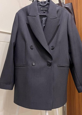Zara Sik Koyu Gri Cift Sirali Blazer Ceket Kk Desing Marka