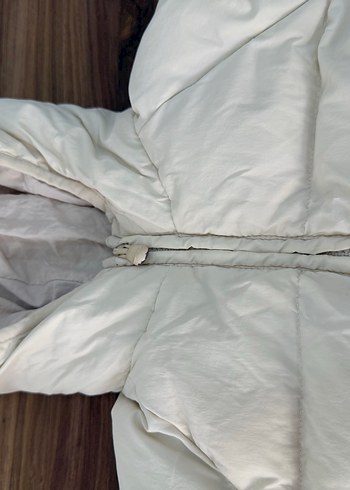 Bebek Beyaz Kapüşonlu Kaban 2-3 yaş - Görsel 2