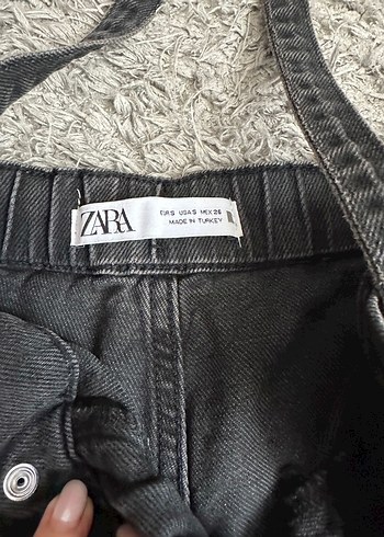 Zara siyah Bol Kesim  Kot Pantolon - Görsel 3