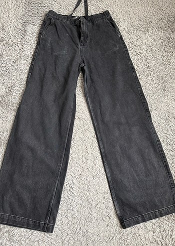 Zara siyah Bol Kesim  Kot Pantolon - Görsel 2