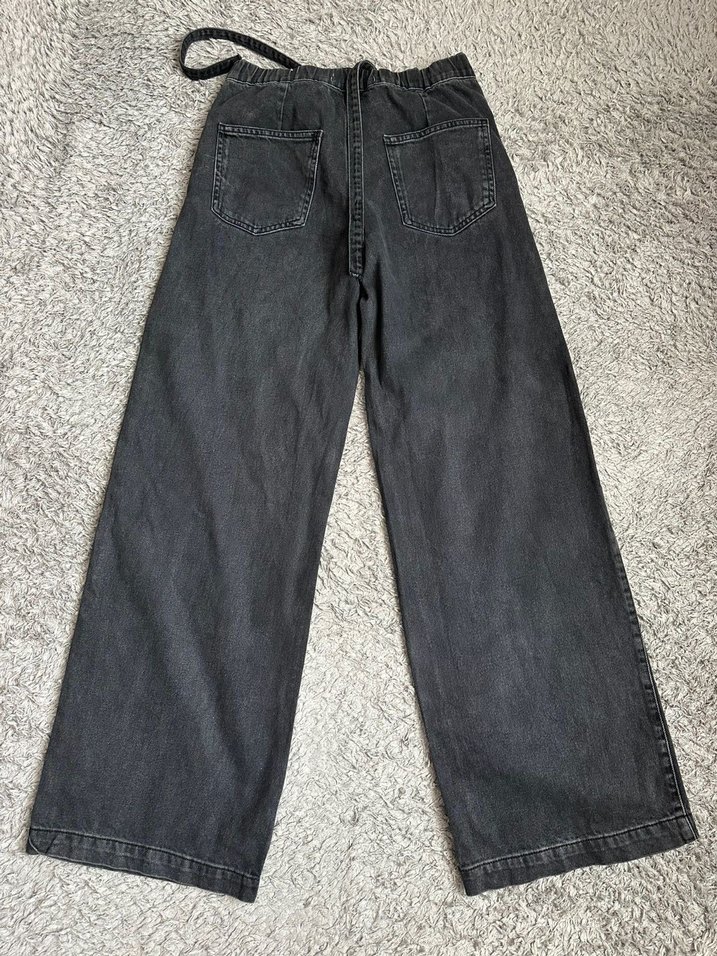 Zara siyah Bol Kesim  Kot Pantolon - Görsel 4