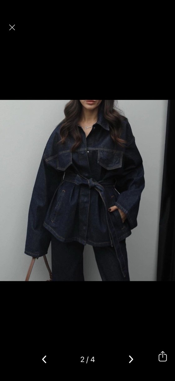 Butik ürünüdür Bol Kesim Denim Ceket pantolon - Görsel 3