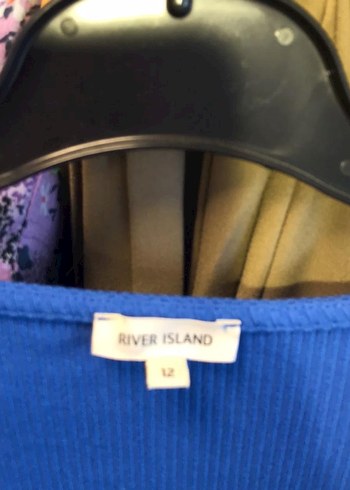 V Yaka Mavi Triko Kısa Kollu Kadın Bluz - Görsel 2