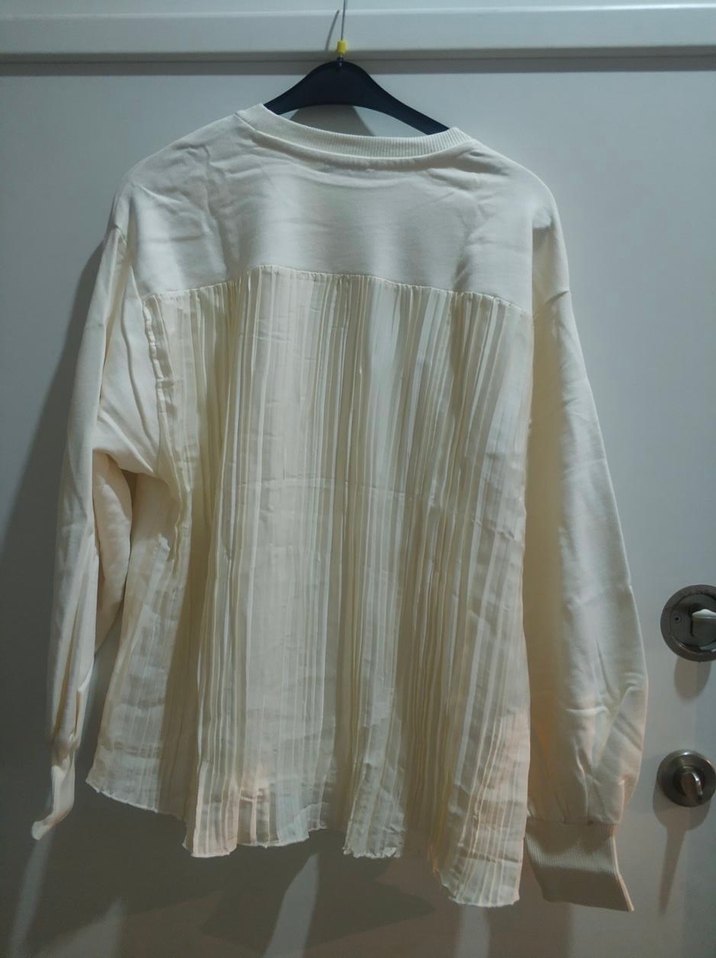 Kadın kırık Beyaz Uzun Kollu Sweatshirt - Görsel 2