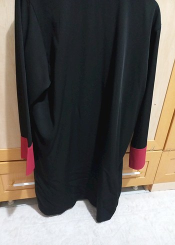 Bordo Siyah Gotik Düğmeli Uzun viskon hirka - Görsel 4