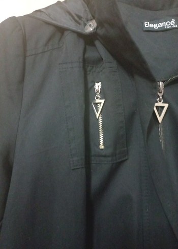 Siyah Uzun Temiz trenckot - Görsel 4