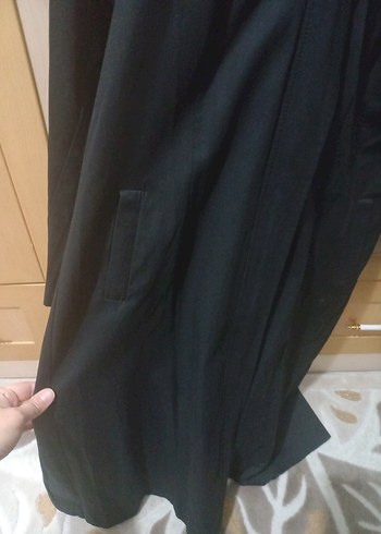 Siyah Uzun Temiz trenckot - Görsel 8