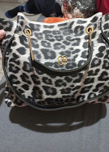 Gri Leopar Desenli yeni Kadın Omuz Çantası - Görsel 6