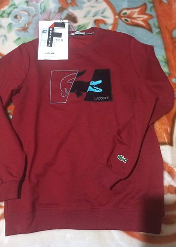 Lacoste Erkek bordoBaskılı Uzun Kollu sweat - Görsel 2