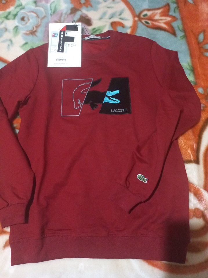 Lacoste Erkek bordoBaskılı Uzun Kollu sweat - Görsel 2