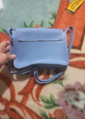 Mavi Deri Tokalı Kadın Çanta - Görsel 5