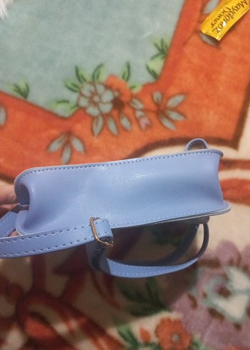 Mavi Deri Tokalı Kadın Çanta - Görsel 6