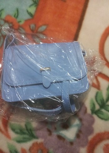 Mavi Deri Tokalı Kadın Çanta - Görsel 2