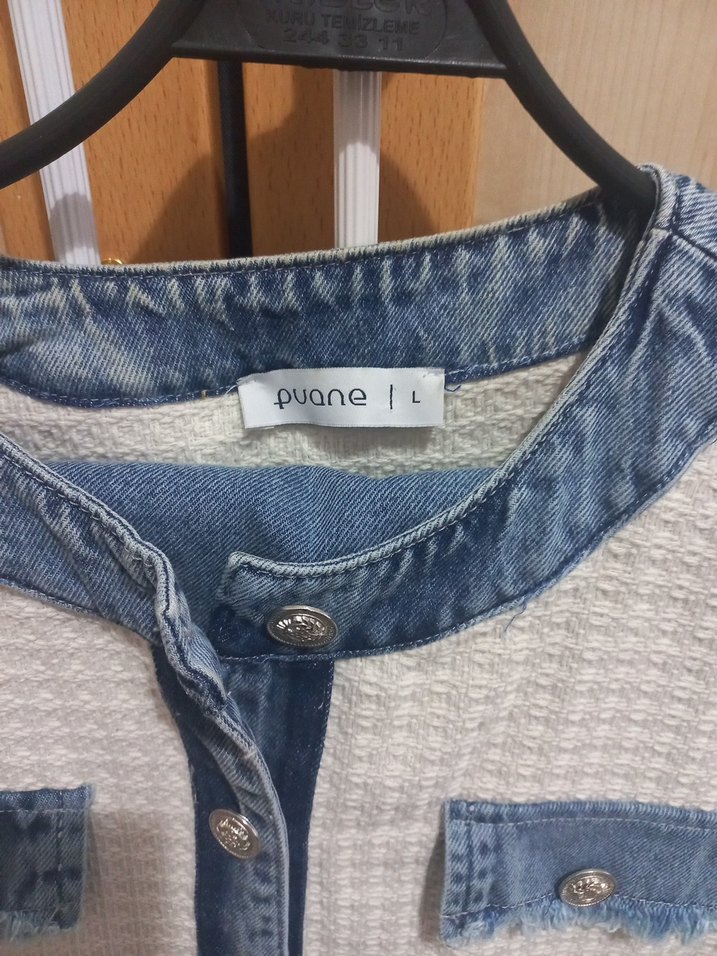 Denim tuvit karışık Kadın Ceket etek takim - Görsel 2