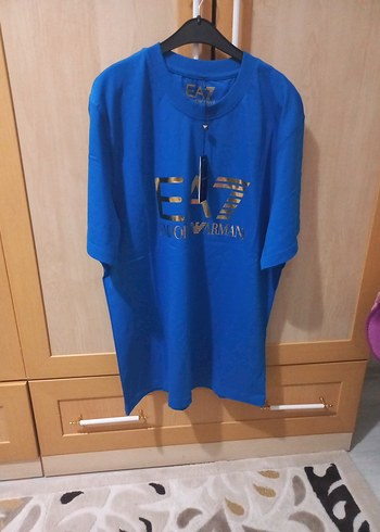 Emporio Armani Mavi Ea7 Baskili Erkek Tisort