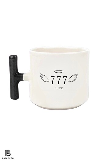 777 luck baskılı t kulp kupa