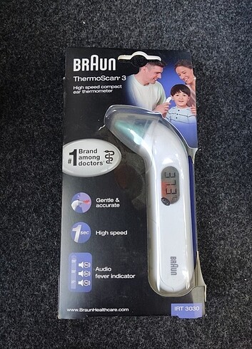 Braun thermoscan 3 ateş ölçer sıfır ürün 