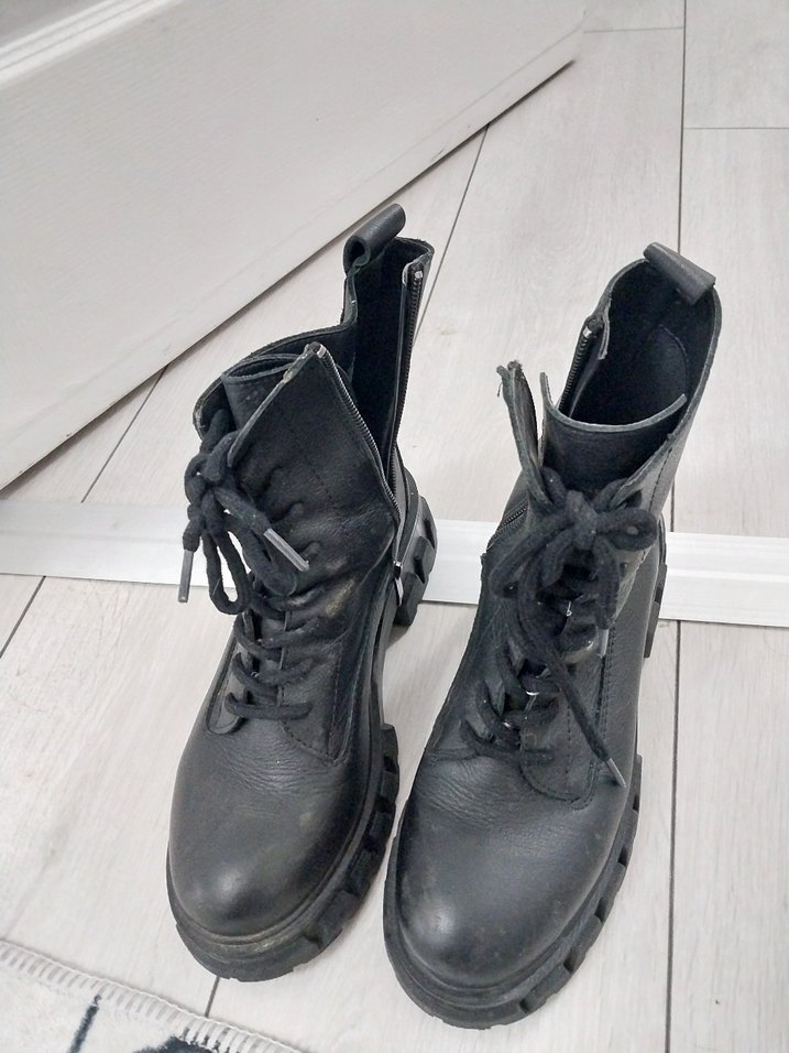 Siyah Platform Topuklu Kadın Bot - Görsel 2