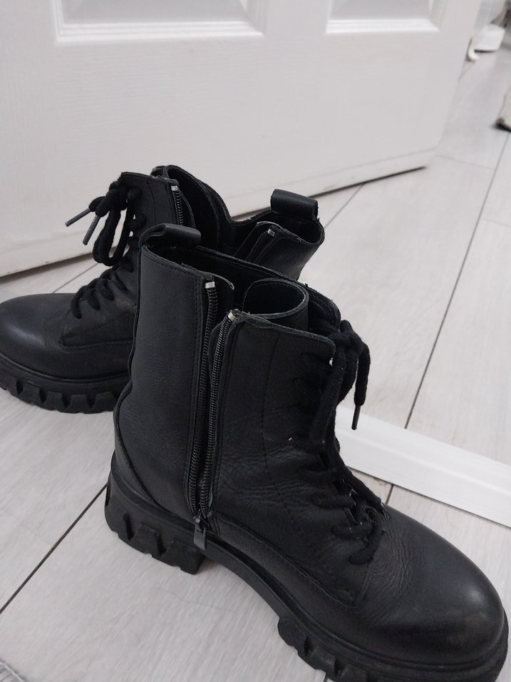 Siyah Platform Topuklu Kadın Bot - Görsel 3