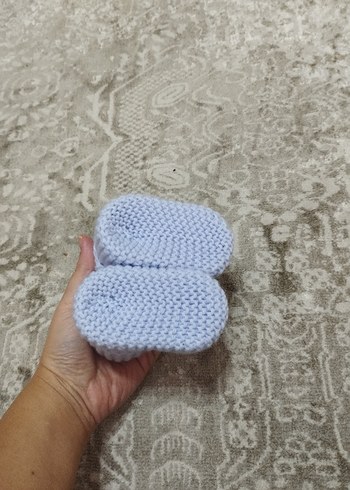 Mavi Örgü Bebek Patik - Görsel 3