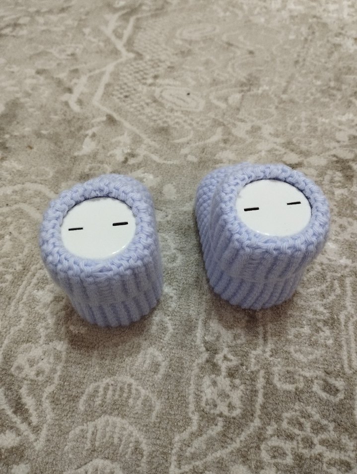 Mavi Örgü Bebek Patik - Görsel 2