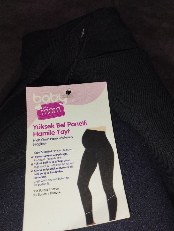 Yüksek Bel Panelli Hamile Tayt Siyah - Görsel 2